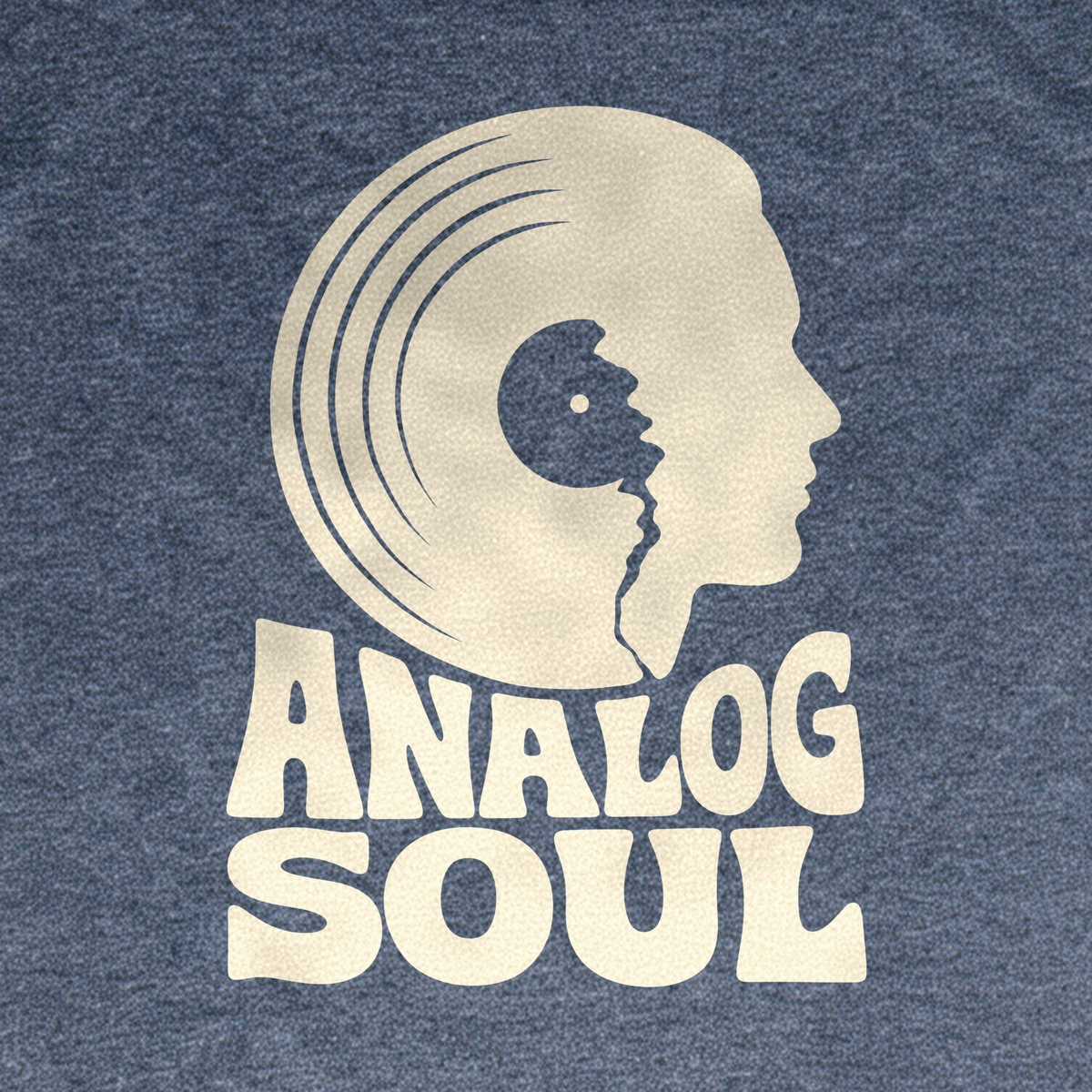 Analog Soul Tee - Dark Heather Grey close-up print