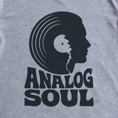 Analog Soul Tee - Sport Grey close-up print