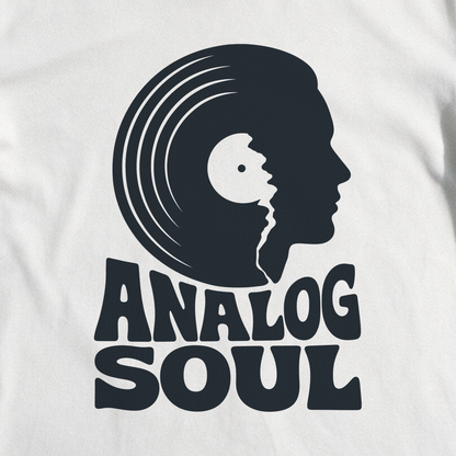 Analog Soul Tee - White close-up print