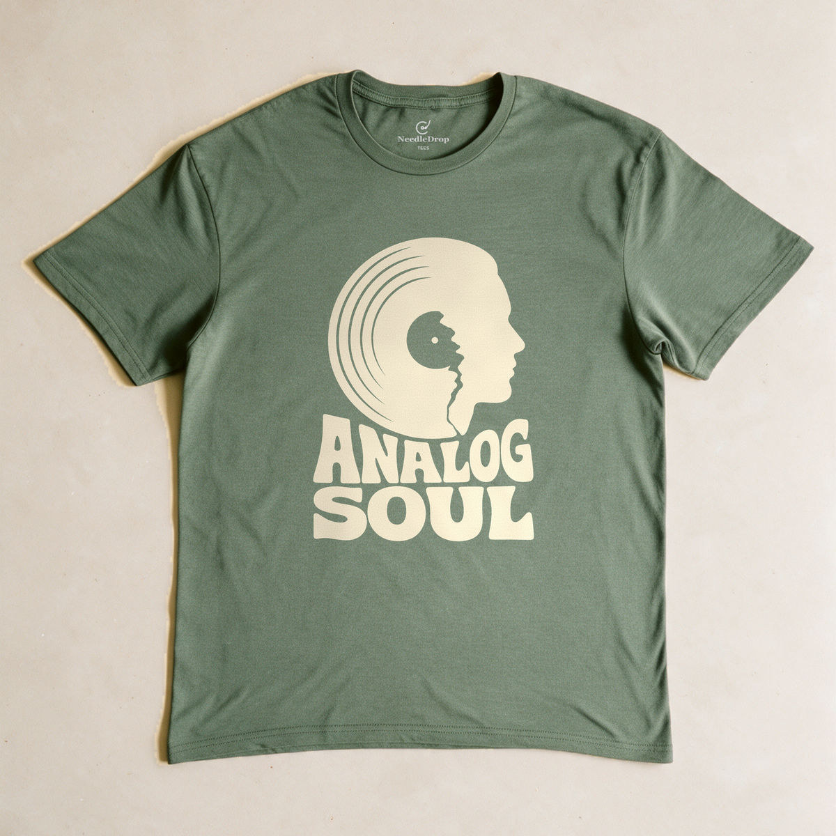 Analog Soul Tee - Military Green flatlay