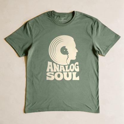 Analog Soul Tee - Military Green flatlay