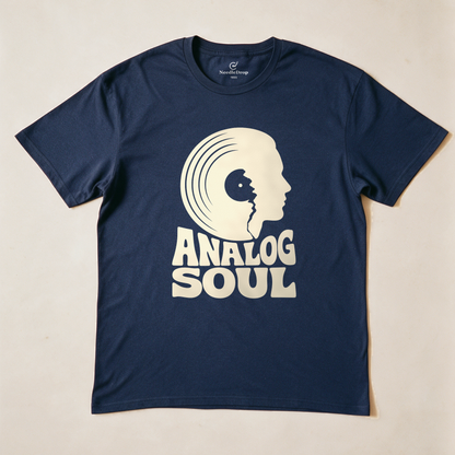 Analog Soul Tee - Navy flatlay