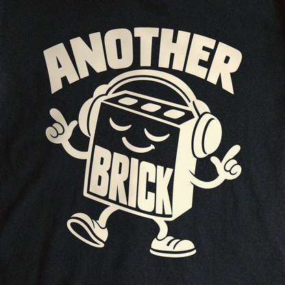 Another Brick Tee - Black close-up print