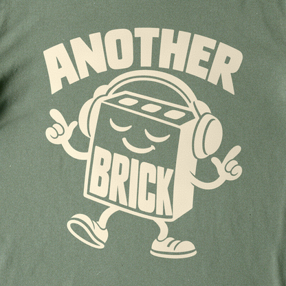 Another Brick Tee - Military Green close-up print