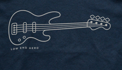 Low End Hero Tee - Navy close-up print