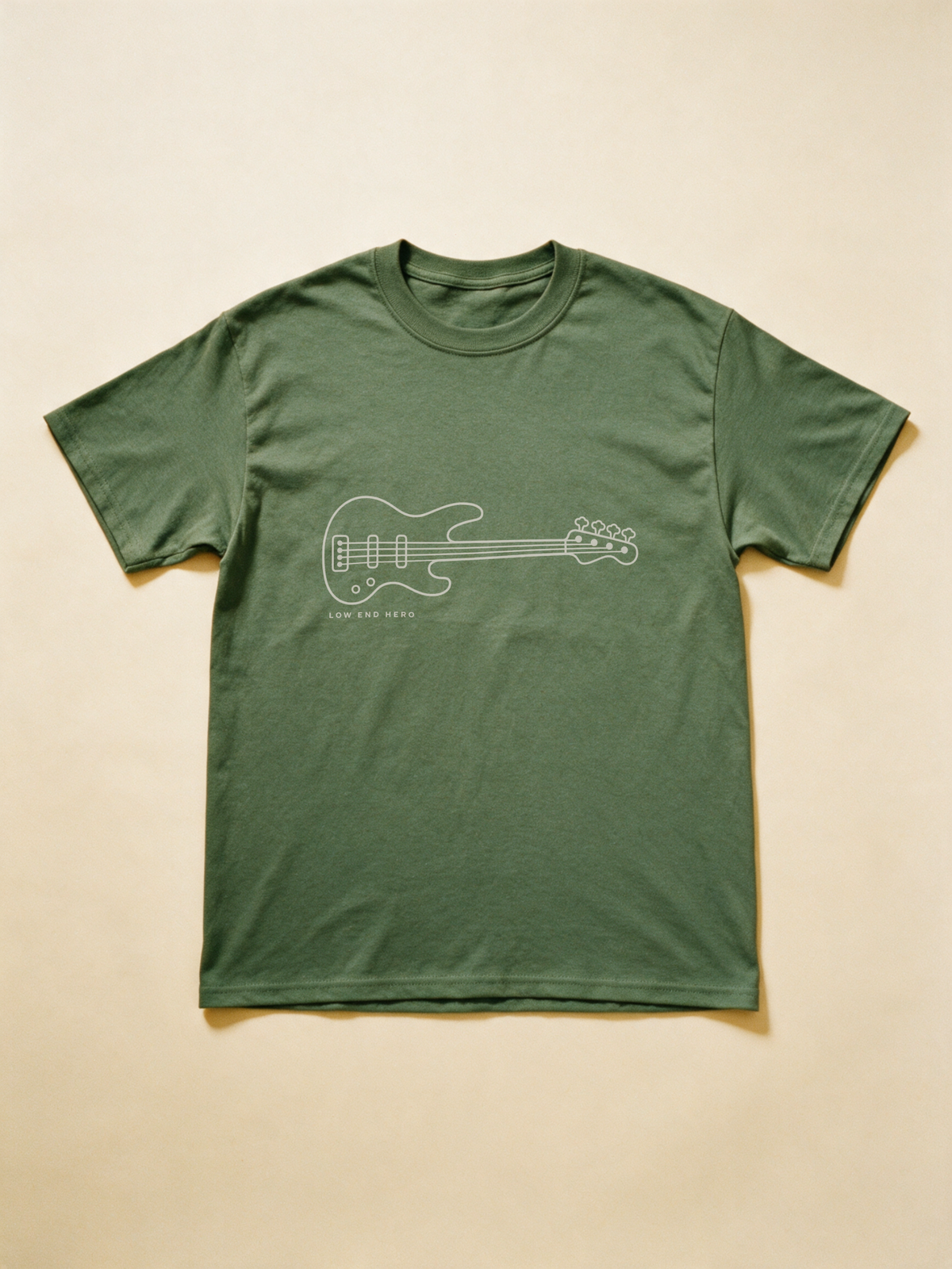 Low End Hero Tee - Military Green flatlay
