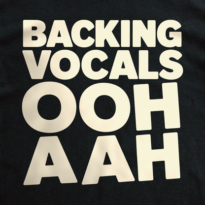 Backing Vocals Tee - Black close-up print