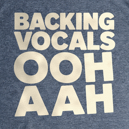 Backing Vocals Tee - Dark Heather Grey close-up print