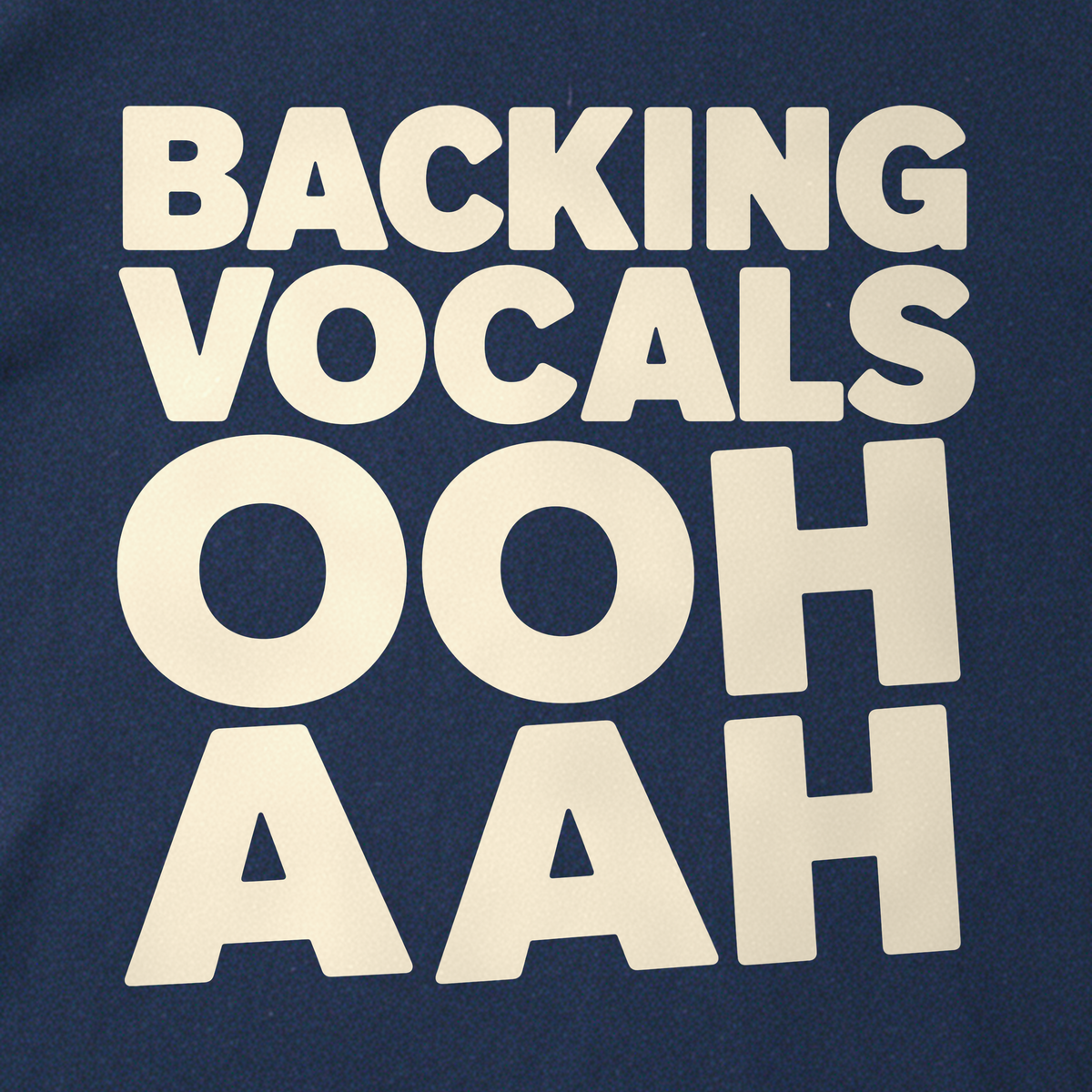 Backing Vocals Tee - Navy close-up print