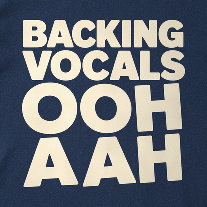 Backing Vocals Tee - Navy close-up print