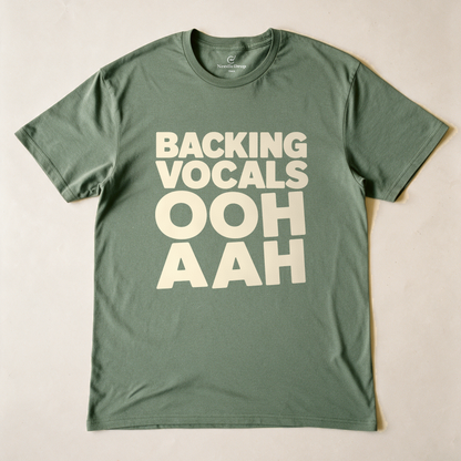 Backing Vocals Tee - Military Green flatlay