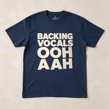 Backing Vocals Tee - Navy flatlay
