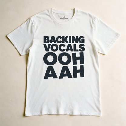 Backing Vocals Tee - White flatlay