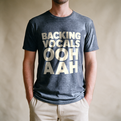 Backing Vocals Tee - Dark Heather Grey draagfoto