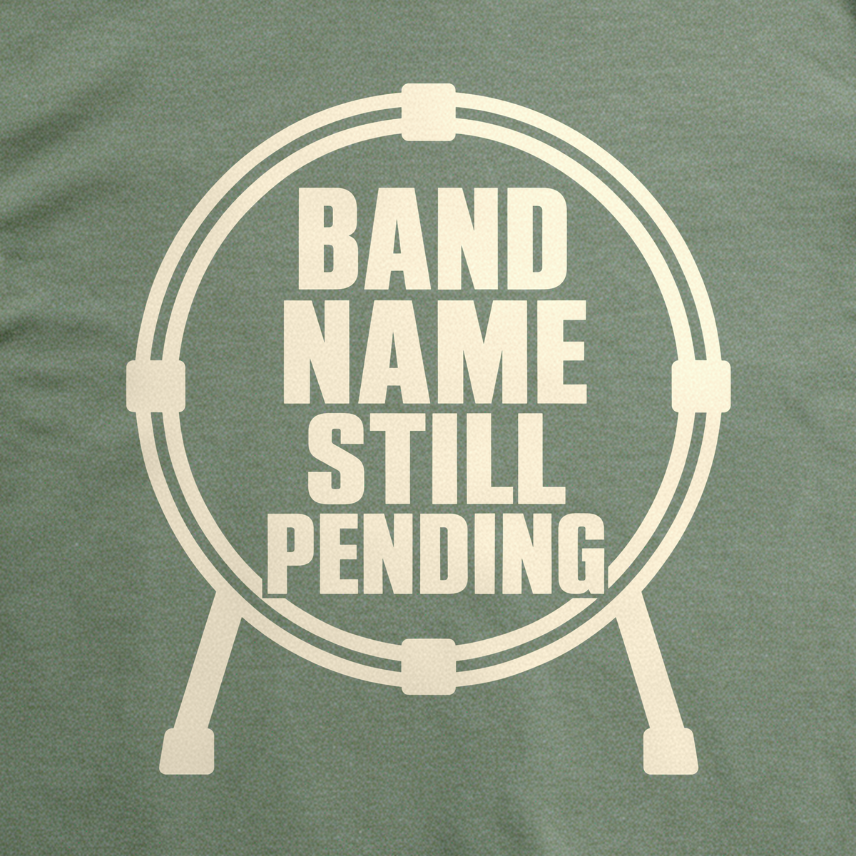 Band Name Still Pending Tee - Military Green close-up print