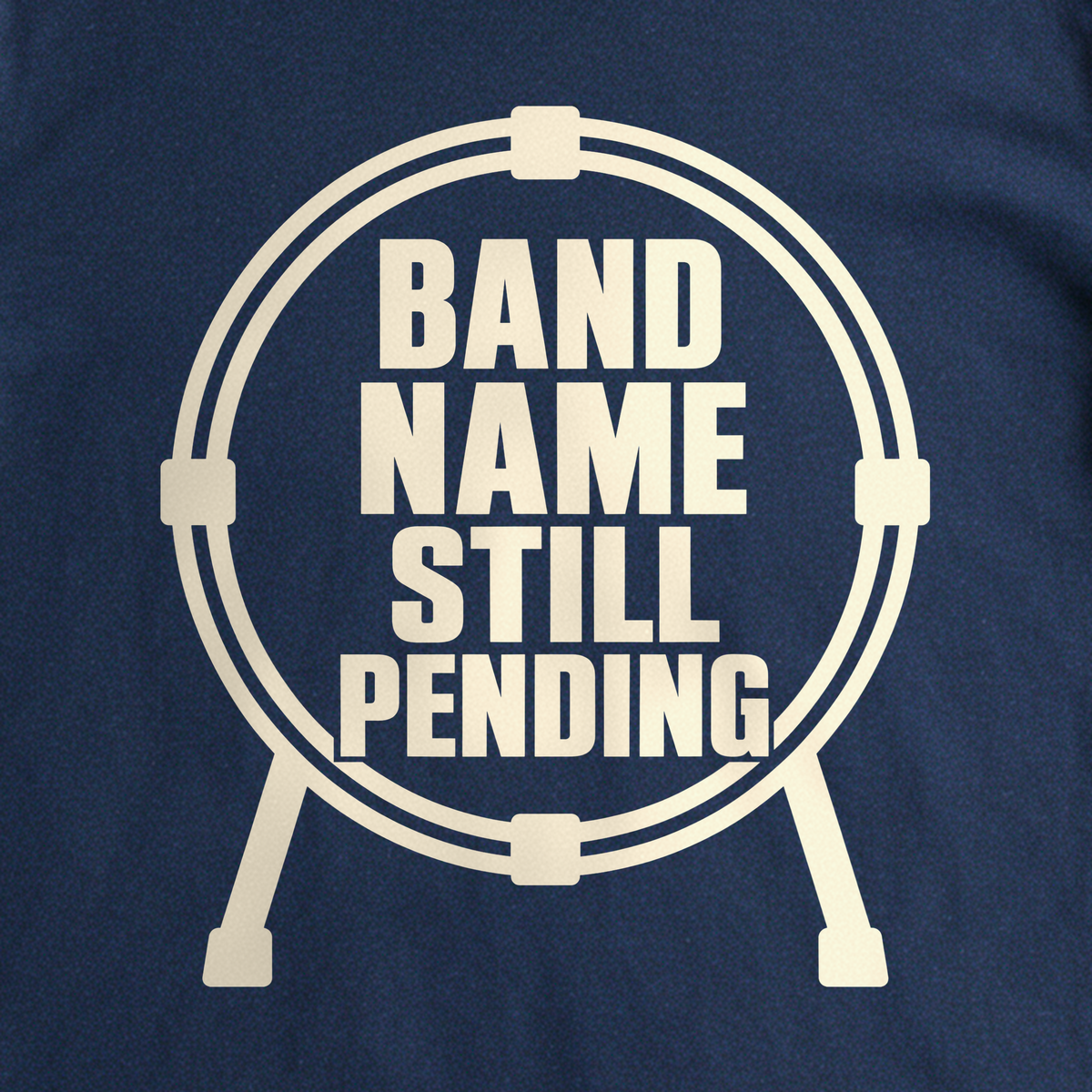 Band Name Still Pending Tee - Navy close-up print