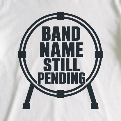 Band Name Still Pending Tee - White close-up print