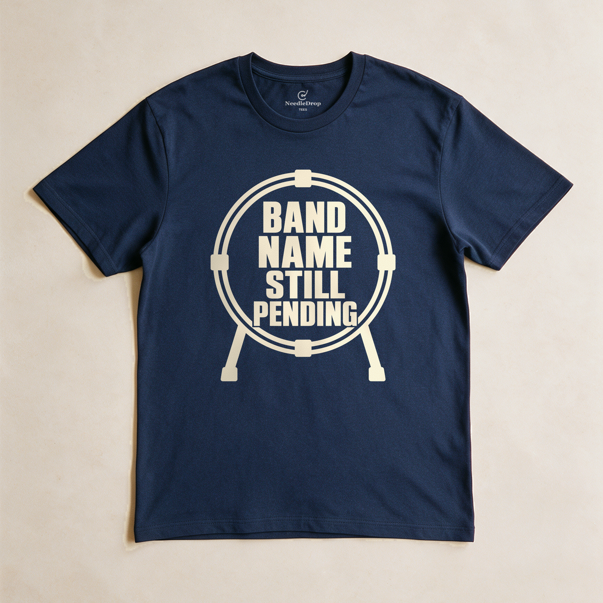 Band Name Still Pending Tee - Navy flatlay