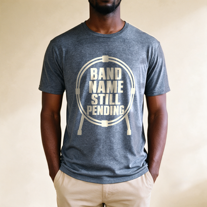 Band Name Still Pending Tee - Dark Heather Grey draagfoto