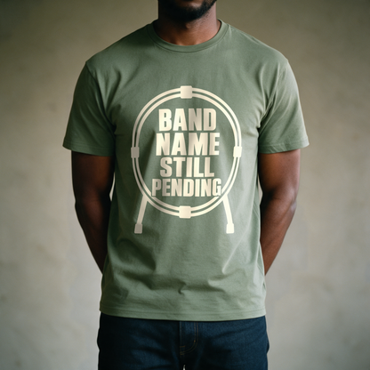 Band Name Still Pending Tee - Military Green draagfoto