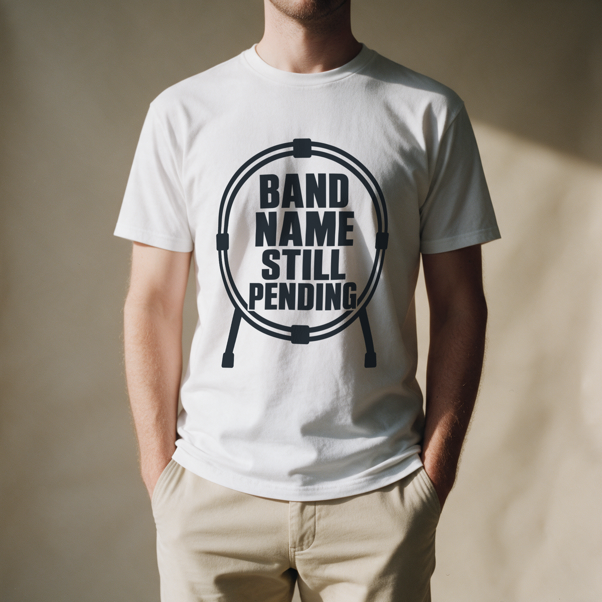 Band Name Still Pending Tee - White draagfoto