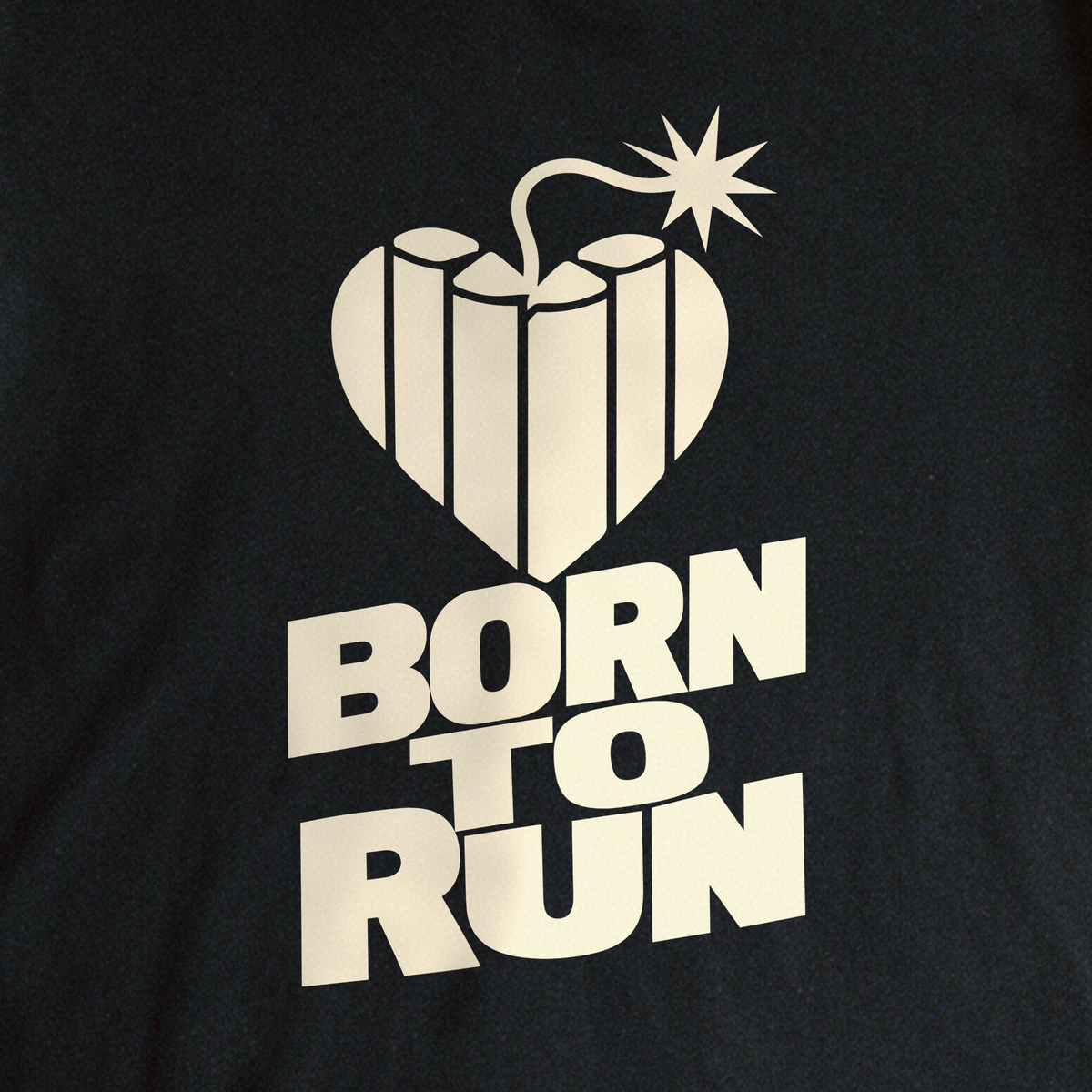 Born to Run Tee - Black close-up print