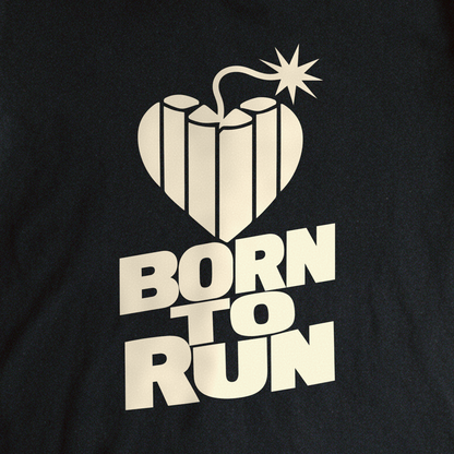 Born to Run Tee - Black close-up print