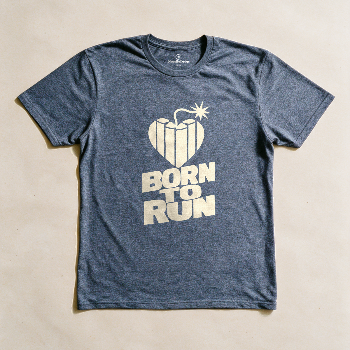 Born to Run Tee - Dark Heather Grey flatlay