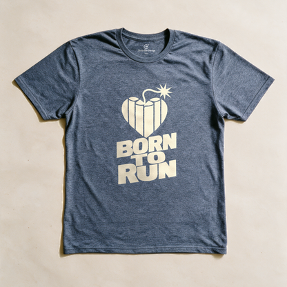 Born to Run Tee - Dark Heather Grey flatlay