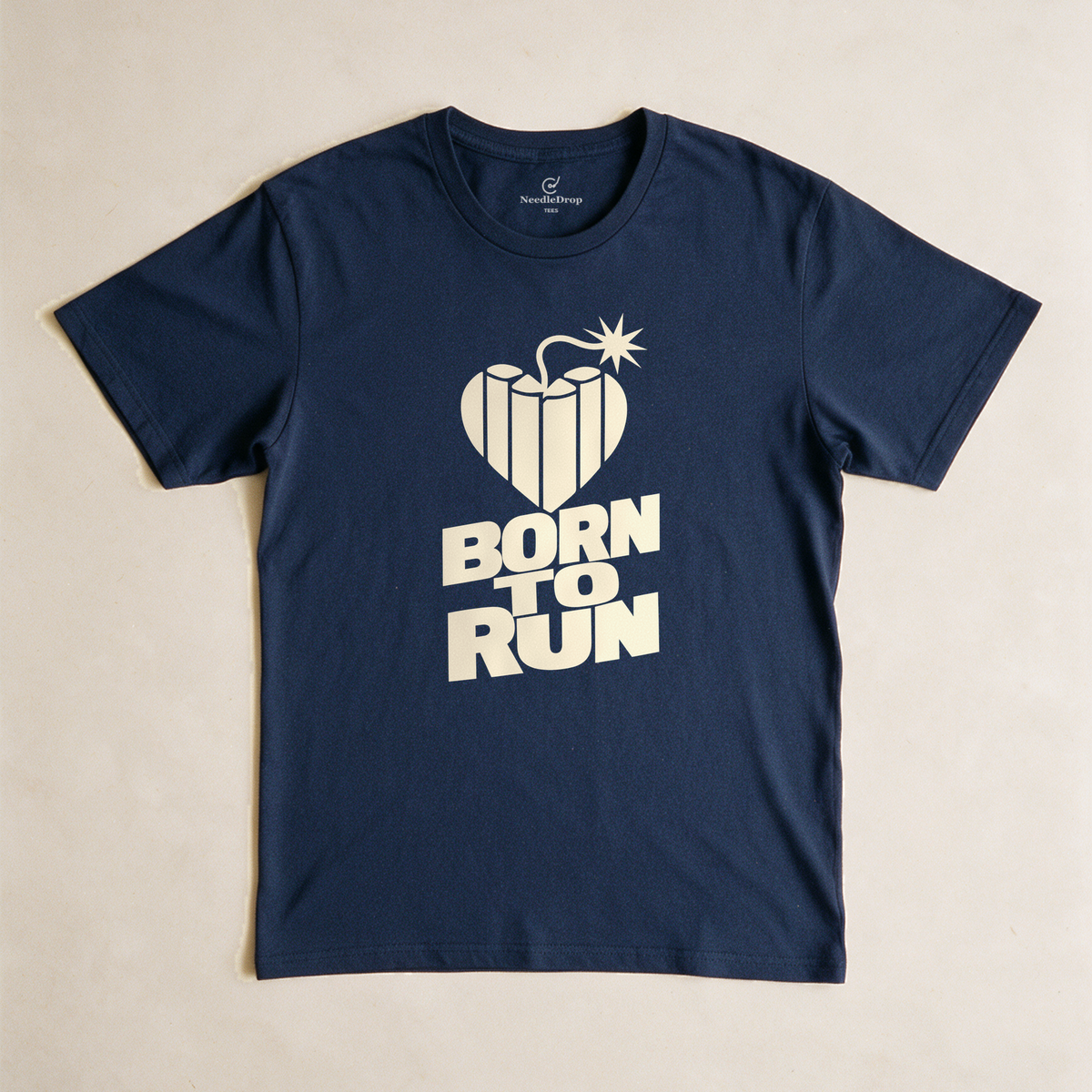 Born to Run Tee - Navy flatlay