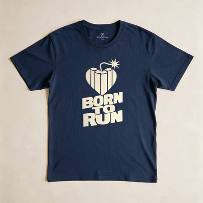 Born to Run Tee - Navy flatlay