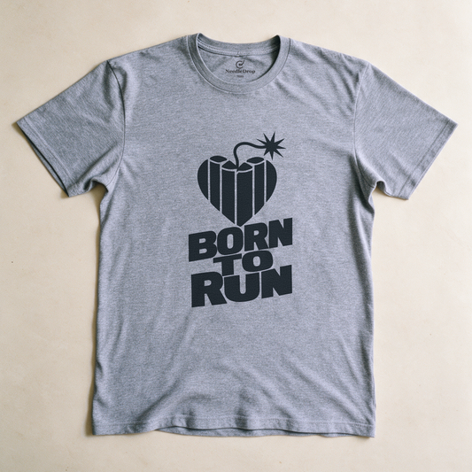 Born to Run Tee - Sport Grey flatlay