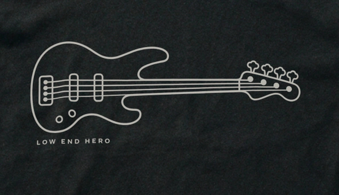 Low End Hero Tee - Black close-up print