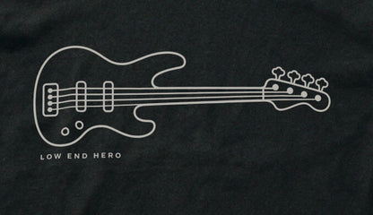 Low End Hero Tee - Black close-up print