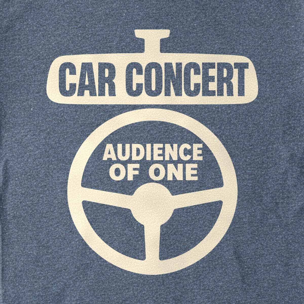 Car Concert, Audience of One Tee - Dark Heather Grey close-up print