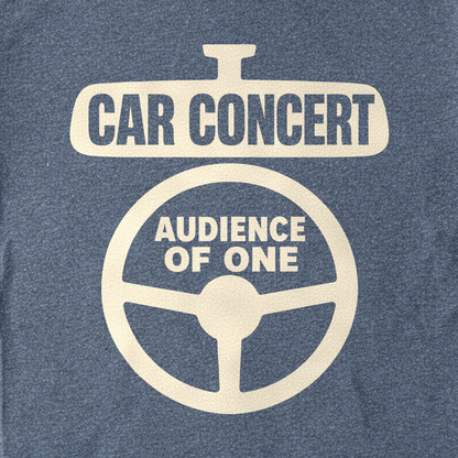 Car Concert, Audience of One Tee - Dark Heather Grey close-up print