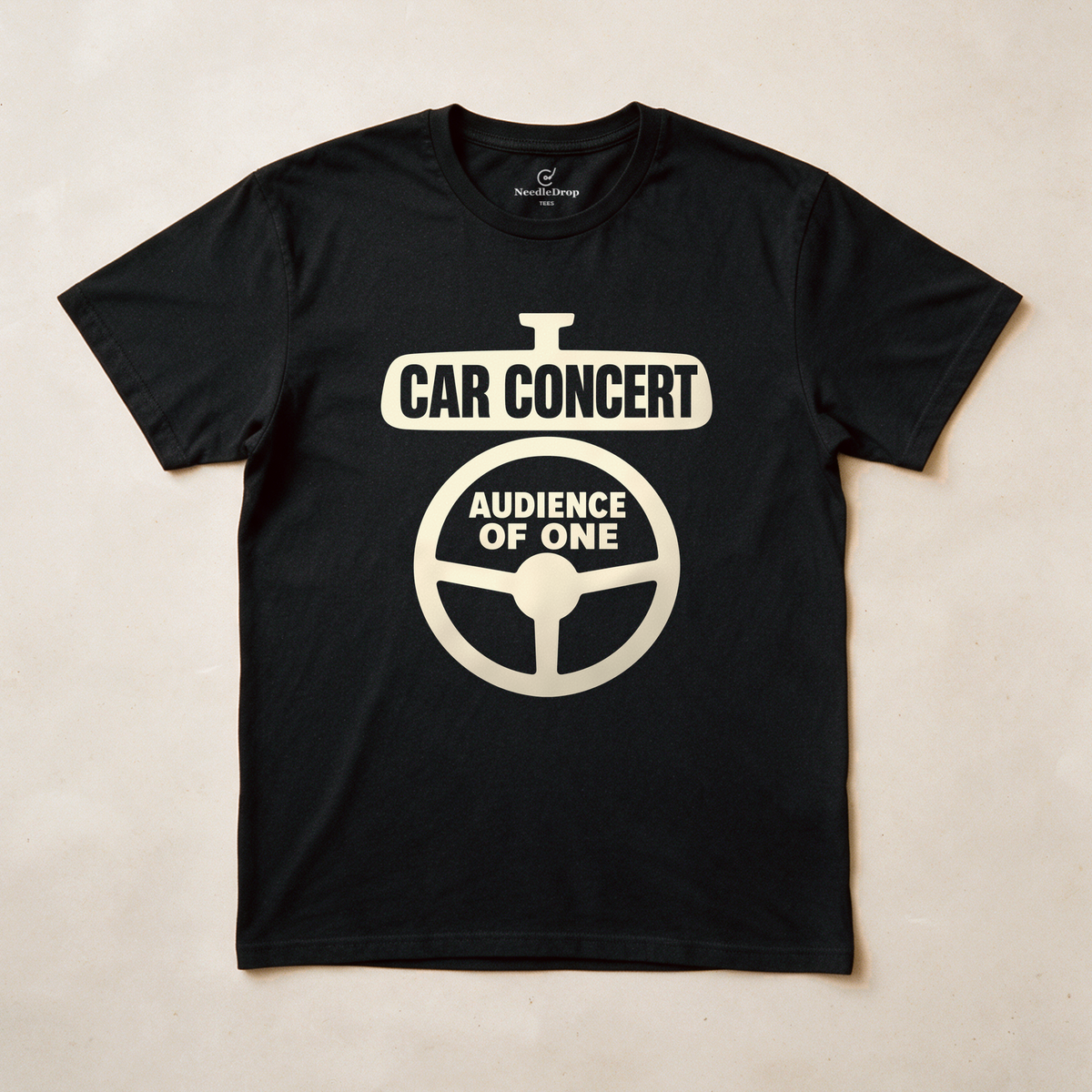 Car Concert, Audience of One Tee - Black flatlay