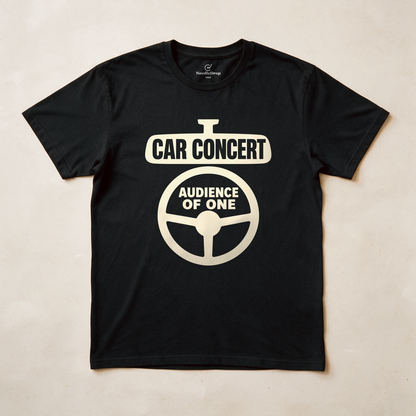 Car Concert, Audience of One Tee - Black flatlay