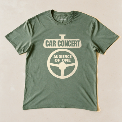 Car Concert, Audience of One Tee - Military Green flatlay