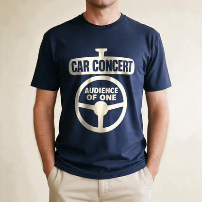 Car Concert, Audience of One Tee - Navy draagfoto