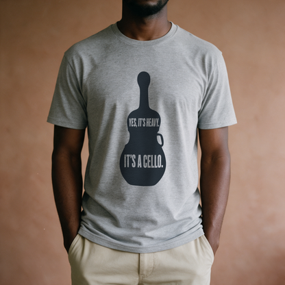 Yes, It's Heavy. It's a Cello. Tee - Sport Grey draagfoto