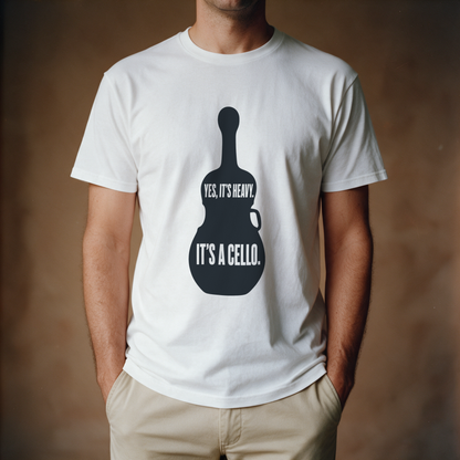 Yes, It's Heavy. It's a Cello. Tee - White draagfoto