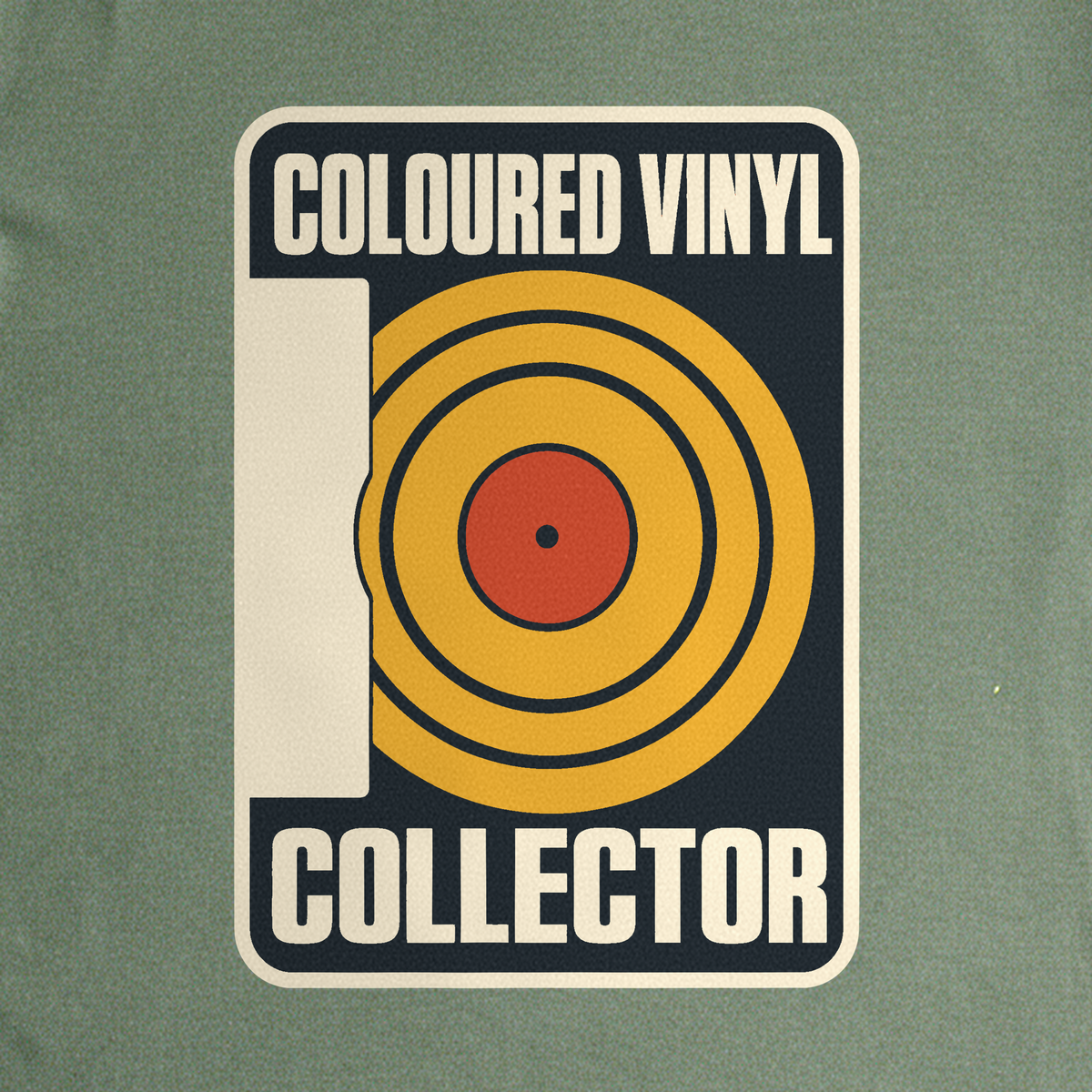 Coloured Vinyl Collector Tee - Military Green close-up print