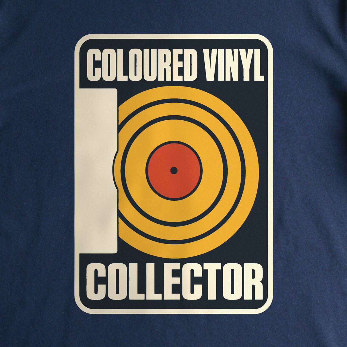 Coloured Vinyl Collector Tee - Navy close-up print