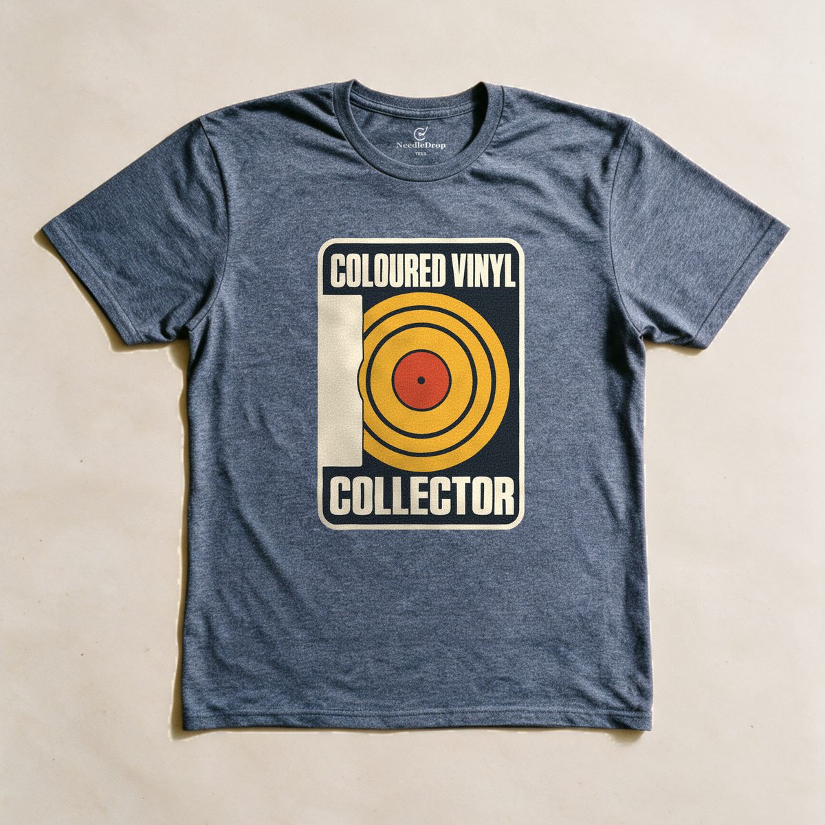 Coloured Vinyl Collector Tee - Dark Heather Grey flatlay
