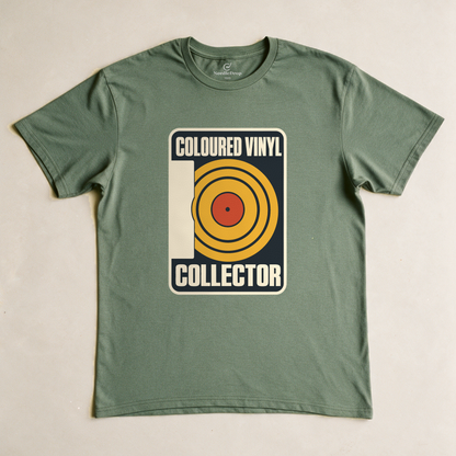 Coloured Vinyl Collector Tee - Military Green flatlay
