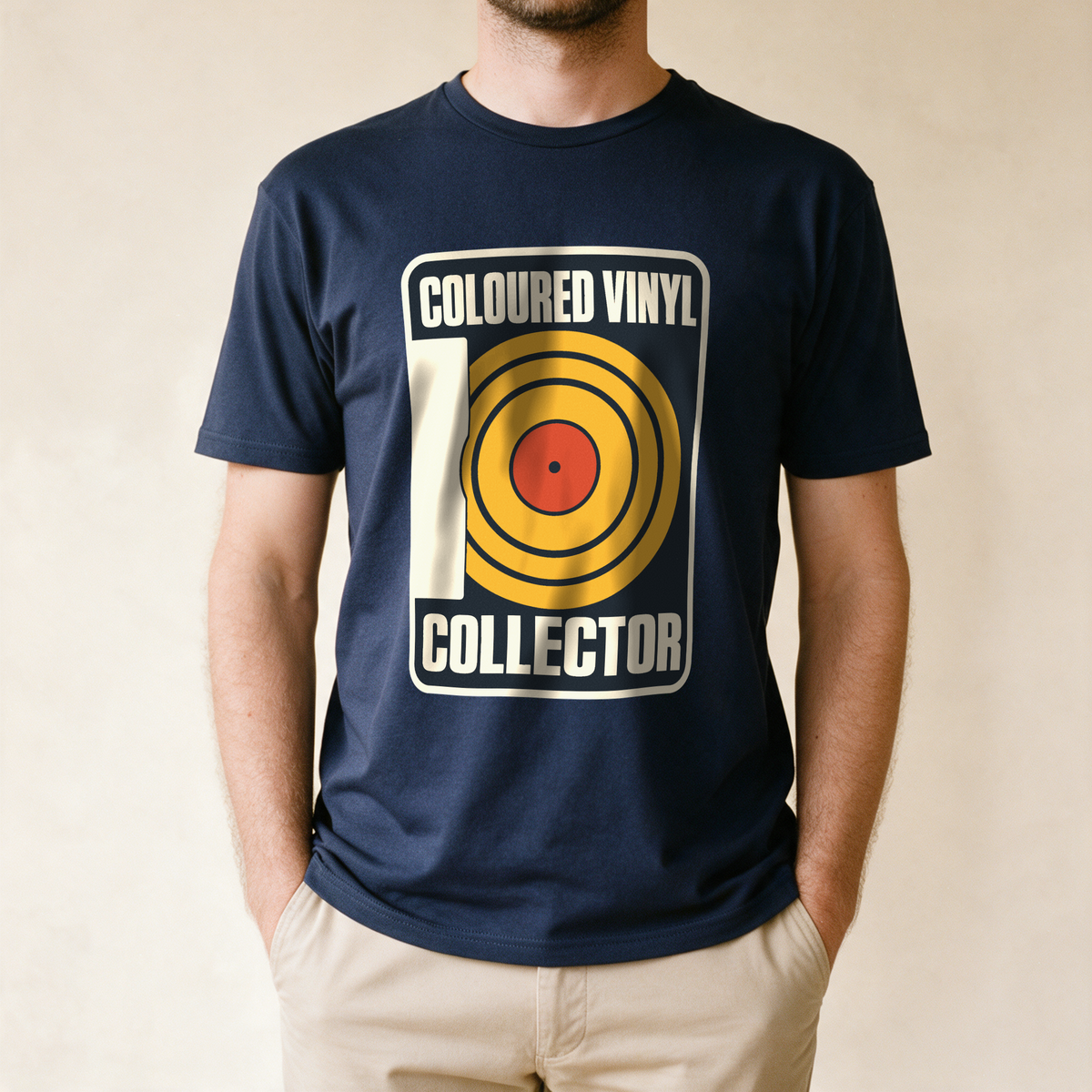 Coloured Vinyl Collector Tee - Navy draagfoto