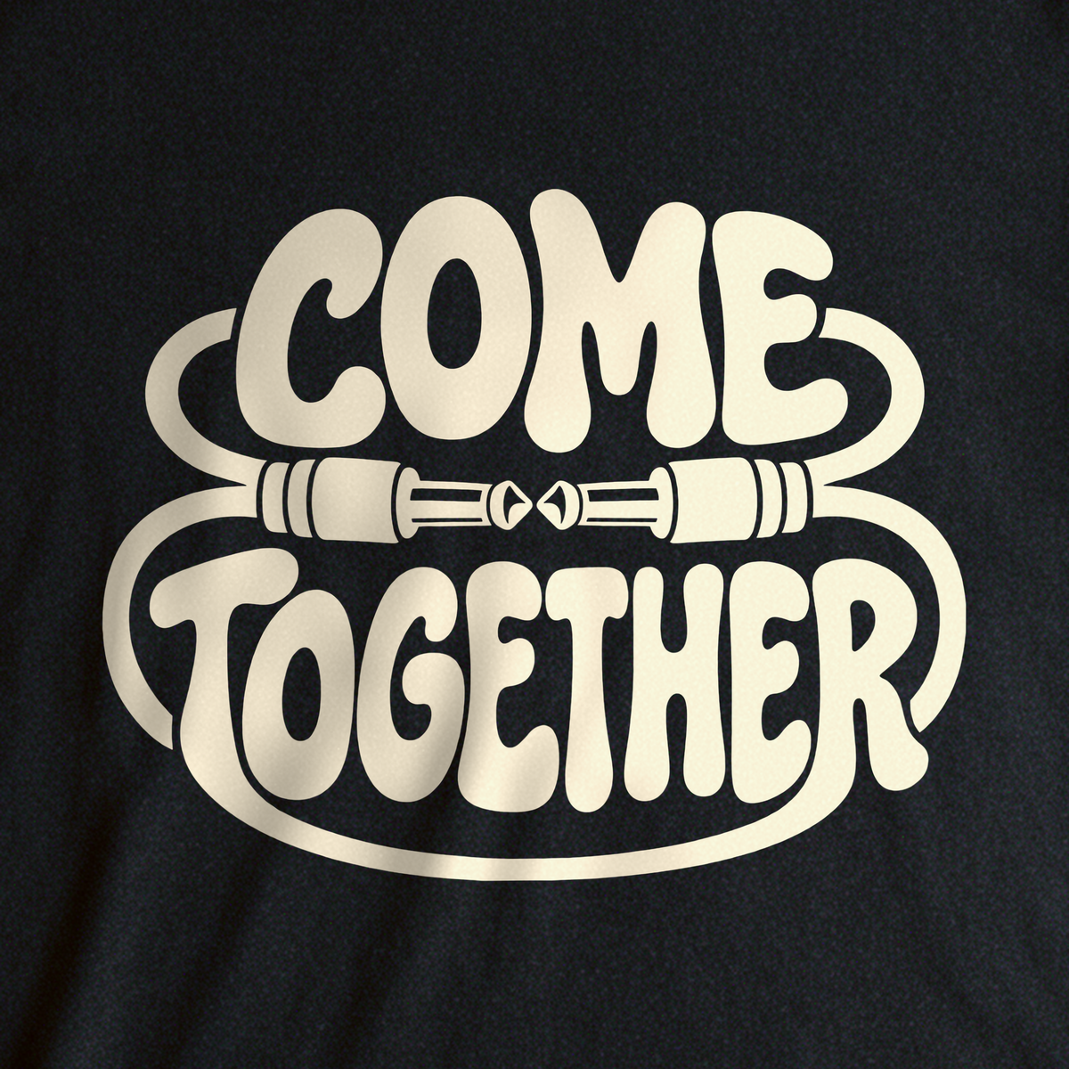 Come Together Tee - Black close-up print