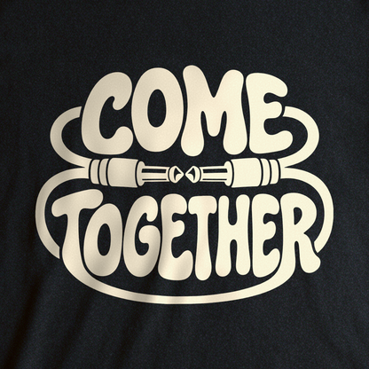 Come Together Tee - Black close-up print