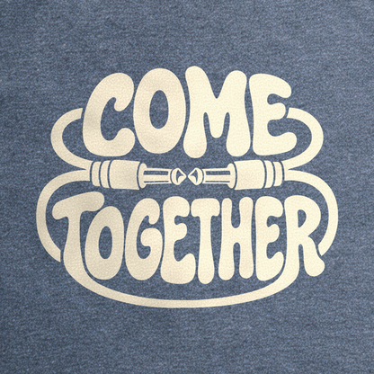 Come Together Tee - Dark Heather Grey close-up print
